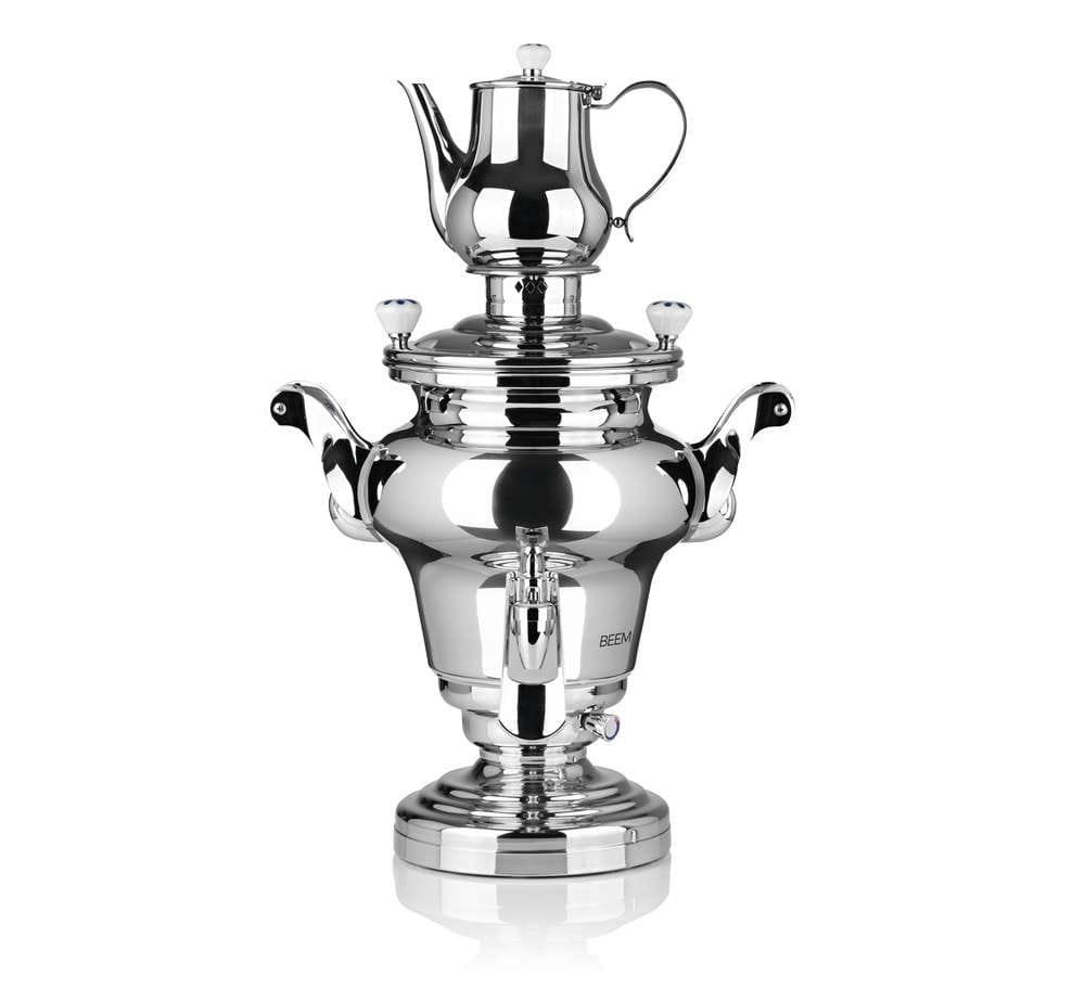samowar-soraya-beem-01 Samowar Teekocher Soraya+ I 10l 3000W Edelstahl mit Dispenser & Abtropfschale